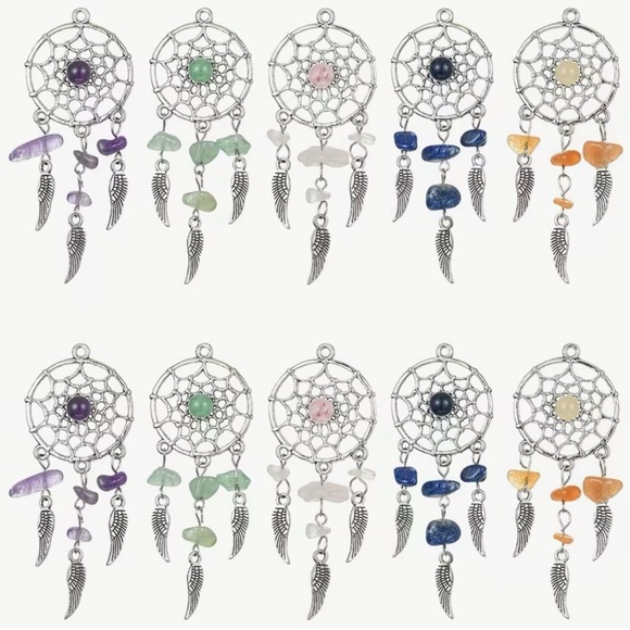 Hand Crafted Jewelry - Hand Crafted Dreamcatcher Genuine Gemstone Earrings Pick One